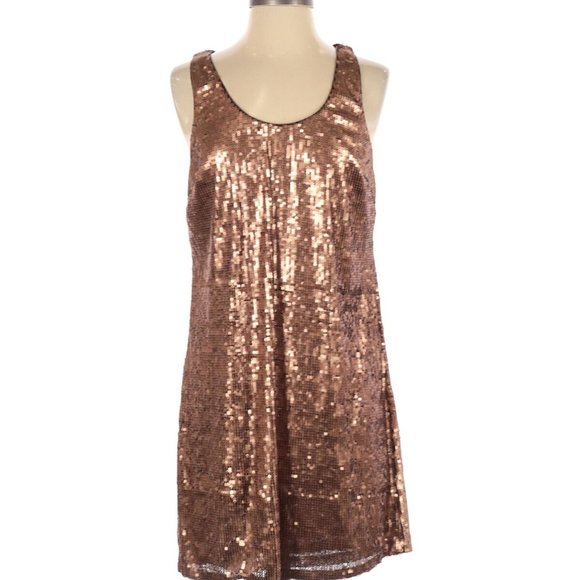 Shape FX Dresses & Skirts - Shape FX Shiny Copper Square Sequin Cocktail Dressl Size: M